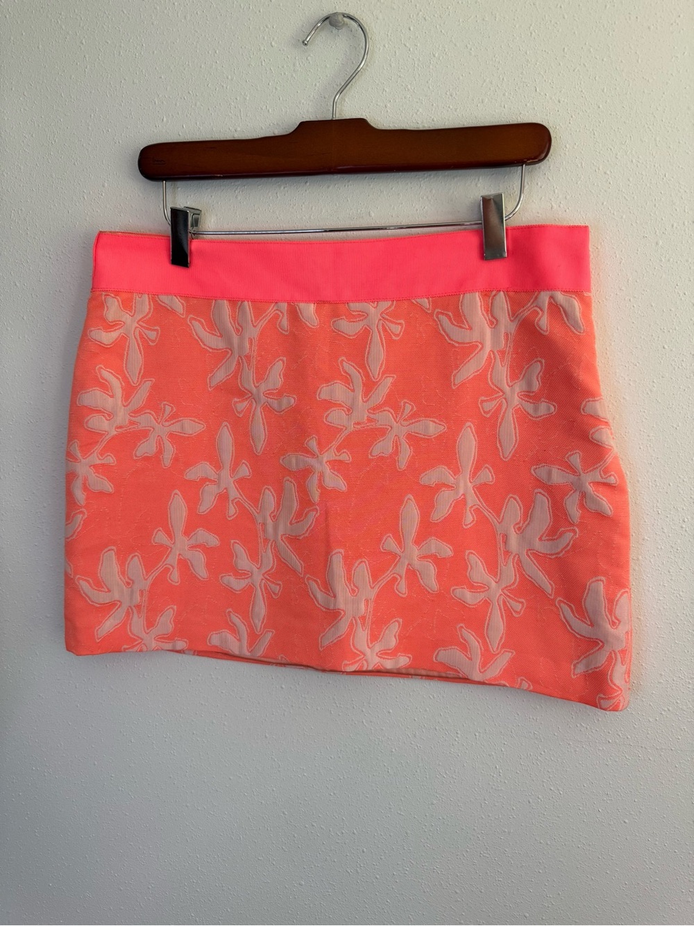 Milly Coral Floral Mini Skirt Italian Fabric Made USA Size 8